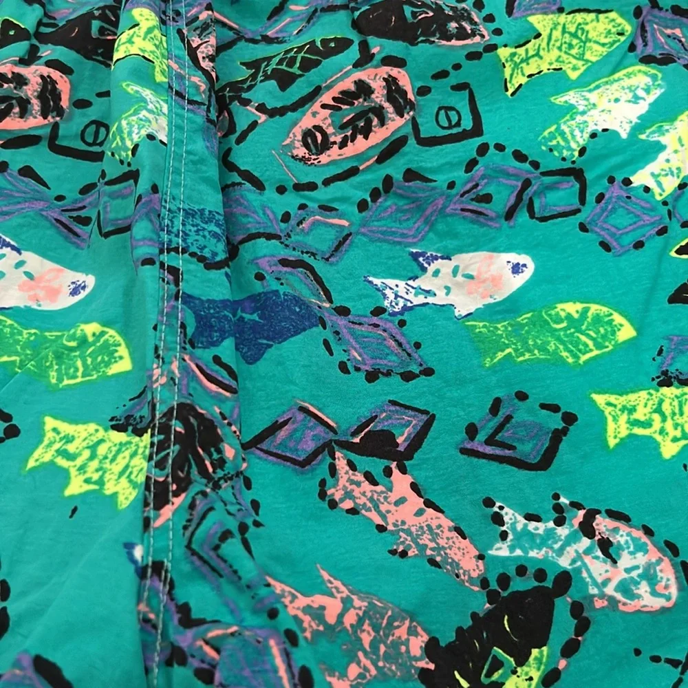 Surf Gear Vintage Trunks in Teal Multicolor Sz 36/38